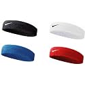 Cotton Sport Headband for Men and Women - Sports Headband for Workout &amp; Running, Gym Workout,Yoga Sweatband-All Sports Wear Headband Fitness Band Unisex, Pack of 4 (Black, White, Blue &amp; Red)