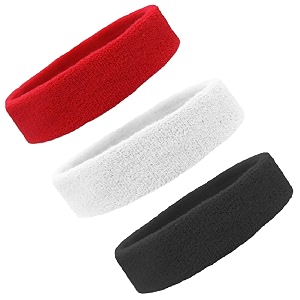 sport headband - men amp women unisex breathable non-slip sweatband long hair 3 pack redblackwhite