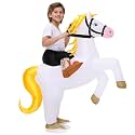Stegosaurus Inflatable Horse Costume for Kids Halloween Blow up Costumes White Horse Costumes Funny Costumes for Boys Girls Cosplay Party