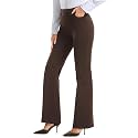 Stelle Womens Bootcut Stretch Dress Work Pants Slacks with Pockets Pull On