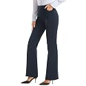 Stelle Womens Bootcut Stretch Dress Work Pants Slacks with Pockets Pull On