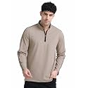 STELLERS Men39s Full Sleeve Zipper Henley T-Shirt