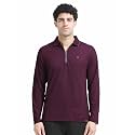 STELLERS Men's Melange Full Sleeve Zipper Polo T-Shirt | Feather Soft Fabric | Breathable | Regular Fit | Quick Dry | Wrinkle Free | Tipping Design