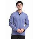 STELLERS Men's Melange Full Sleeve Zipper Polo T-Shirt | Feather Soft Fabric | Breathable | Regular Fit | Quick Dry | Wrinkle Free | Tipping Design