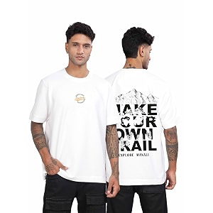 STELLERS Mens Oversized Printed Half Sleeve T-Shirt