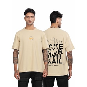 STELLERS Mens Oversized Printed Half Sleeve T-Shirt