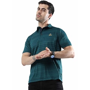 STELLERS Mens Polo T-Shirt Barcode Weave