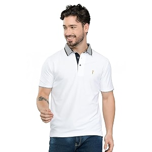 STELLERS Mens Polo T-Shirt Jacquard Collar