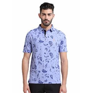 STELLERS Mens Printed Polo T-Shirt Regular