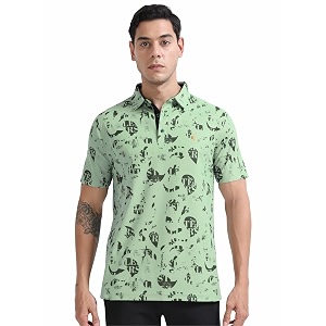STELLERS Mens Printed Polo T-Shirt Regular