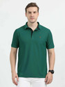 Stellers Solid Men Polo Neck Green T-Shirt