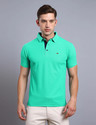 Stellers Solid Men Polo Neck Green T-Shirt