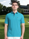 Stellers Solid Men Polo Neck Light Blue