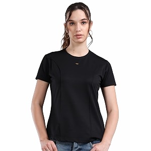stellers womens spiumo cotton solid crew neck t-shirt regular fit  odour resistant  quick dry  stretchable  lightweight