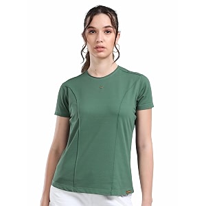 stellers womens spiumo cotton solid crew neck t-shirt regular fit  odour resistant  quick dry  stretchable  lightweight
