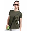 STELLERS Womens Spiumo Cotton Solid Crew Neck T-Shirt Regular Fit | Odour Resistant | Quick Dry | Stretchable | Lightweight