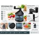 STENSNULTRA Vegetable Chopper Black Grey-TurquoiseTransparent Stainless Steel