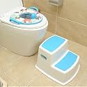 Plastic Step Stool for Kids Toddler Stool for Toilet Potty Training Slip Resistant Soft Grip for Safety as Bathroom Potty Stool Kitchen Step Stool Dual Height Wide Two Step