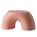 Step Stools Plastic Ring Step Stool with Resistant Base Multifunctional Footstool for Living Roome Shoe Changing with Ergonomic Design Ladders(Pink)