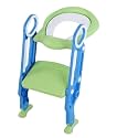 Step Stools Portable Toilet Ladder Ladder Folding Toilet with Safe Armrests Anti Slip Step Stool and Pedals PP Material Trainer Ladders(Blue Green)