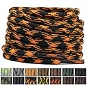 Stepace Wave Heavy Duty Boot Laces 2 Pairs Round Shoe Laces for Hiking Shoe