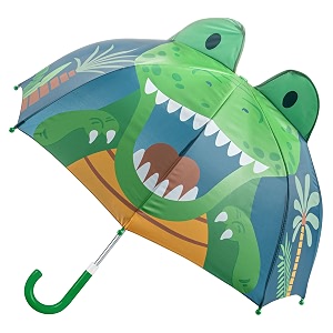 stephen joseph pop-up kids umbrella  children cartoon and unique all over design portable easy open close light weighted with curved handle dino