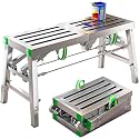Stepladders Home Fold Work Platform, Steel Scaffolding Equipment, Height Adjustable Work Platform Scaffold Tower Ladder Stool Work Bench, 900 Lbs Maximum Load (Size : 160