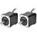 STEPPERONLINE Nema 17 Stepper Motor Bipolar 2A 59Ncm(84oz.in) 48mm Body 4-Lead W/ 1m Cable and Connector Compatible with 3D Printer/CNC (Pack of 2)