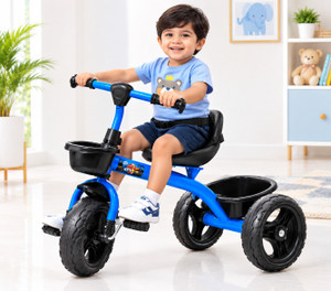 stepupp grow baby with basket light blue colour for kids stp g light blue kids tricyclebaby tricycletricycle-006 tricycle