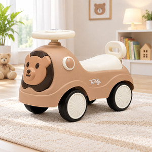 stepupp grow rideon brown color musical trendy stp g red basket-06 tricycle