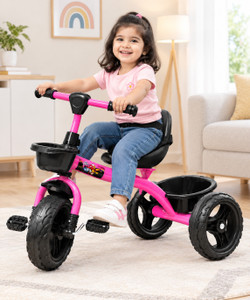 stepupp grow stepup grow baby tricycle with basket pink colour for kids stp g pink kids tricyclebaby tricycletricycle-001 tricycle