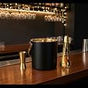 Stainless Steel 3 Piece Black &amp; Gold (PVD Coated) Bar Set | Double Wall - Ice Bucket, Tong &amp; Peg Measure (Perfect for Gifting)