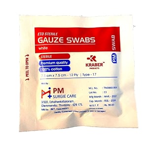 sterile gauze 5pcs in one paper pack 75cm x 75cm 12ply 100