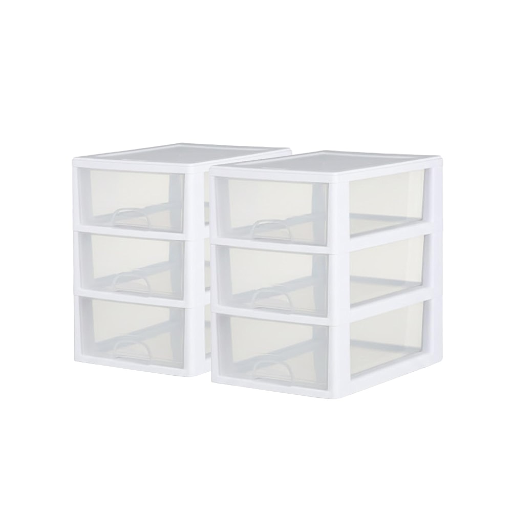 Sterilite 6-Pack 6 Quart Stacking Drawer, Clear Storage Closet ...