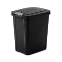 Sterilite 7.5 Gallon TouchTop™ Wastebasket, Lidded Trash Can, Black, 4 Pack