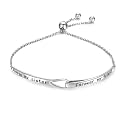 Sterling Silver Engraved Inspirational Adjustable Infinity Bracelet Graduation Gift for Mother Sister Best Friend Jewelry for Women