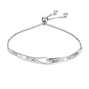 Sterling Silver Engraved Inspirational Adjustable Infinity Bracelet Graduation Gift for Mother Sister Best Friend Jewelry for Women