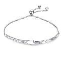 Sterling Silver Engraved Inspirational Adjustable Infinity Bracelet Graduation Gift for Mother Sister Best Friend Jewelry for Women