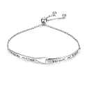 Sterling Silver Engraved Inspirational Adjustable Infinity Bracelet Graduation Gift for Mother Sister Best Friend Jewelry for Women