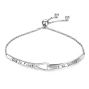 Sterling Silver Engraved Inspirational Adjustable Infinity Bracelet Graduation Gift for Mother Sister Best Friend Jewelry for Women