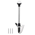Stern Light Boat Anchor Light Marine Navigation Lights USCG 2 NM LED All Round White Removable 2 Pin Plug in Stainless Steel Base Flush Mount12 Volts 22 Inches