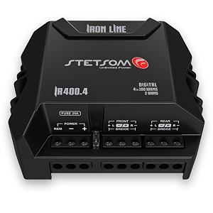 stetsom ir4004 2 ohms - iron line car audio 400w compact amplifier 4 channel