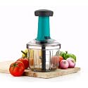 Stewit Food Chopper 900ml, Steel Large Manual Hand-Press Vegetable Chopper Mixer Cutter to Cut Onion, Salad, Tomato, Potato (Pack of 1) 900ml (Tarquise)