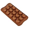 Stewit® Silicone Chocolate Candy Mould, Heart Shape | 15 Cavity Mold, Re-Usable | Brown (Heart Mould)