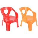 Sthavir Special Plastic Chair Modern &amp; Comfortable with Arm and Backrest for Study Play Chairs for Home, Dining Room | Red &amp; Yellow Color Pack of 2