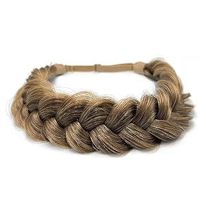 ladies braided headband 2 strands messy classic thick wide braided wide braid elastic stretch premium synthetic hair braided headband ladies girl boho braids 65gheadband a6