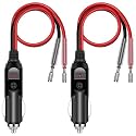 STHIRA 2PCS 12V/24V Car Cigarette Lighter Socket, 30cm Leads, Inline Fuse