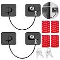 STHIRA 2Pcs Stainless Steel Chain Fridge Lock with Keys Child Proof Door Wi