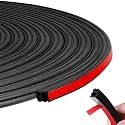 STHIRA® 52.5Ft Car Door Seal Strip Weather Stripping Car Rubber Seal Cuttable Door Edge Weather Strip Automotive Soundproof Trim Universal Edge Rubber Trim for SUV,Van,Pickup Trunks
