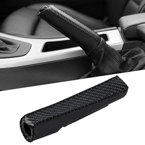 sthira car handbrake cover non slip carbon fiber pattern protector black